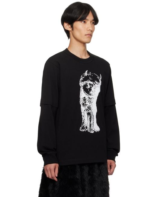 Sacai 'Where The Wild Things Are' Cotton T-Shirt in Black for Men