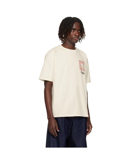 Rhude Black Off- Chevron Logo Repeat T-Shirt for men