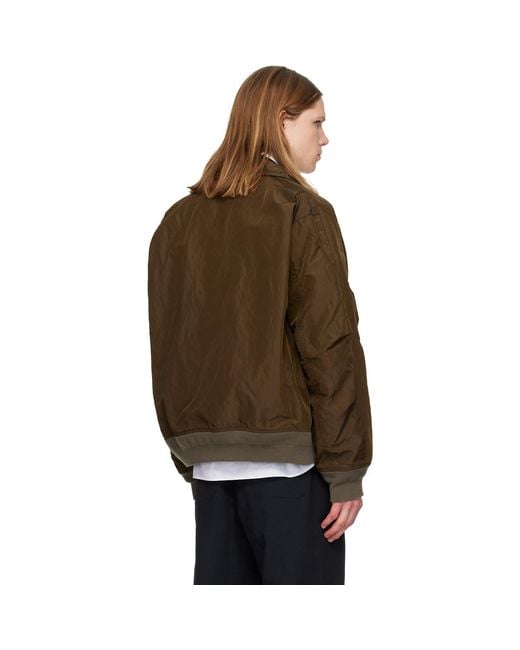 Sacai Black Treated Nylon Twill Bomber Jacket for men
