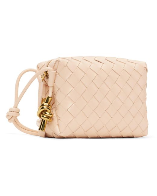 Bottega Veneta Black Beige Mini Loop Camera Bag
