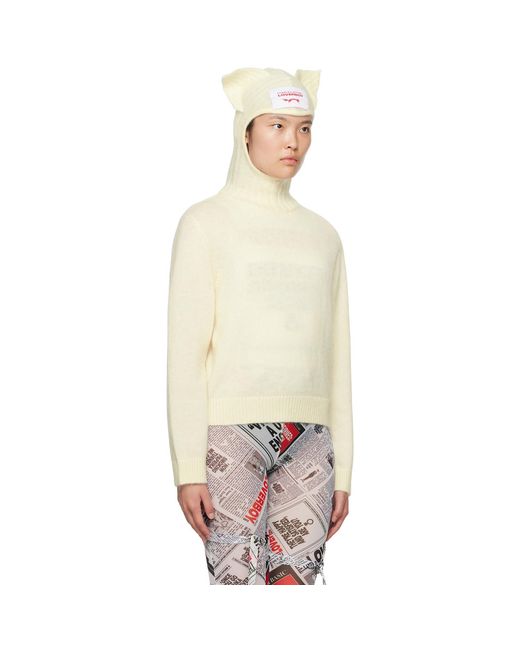 Charles Jeffrey Black Off- Ears Balaclava Sweater