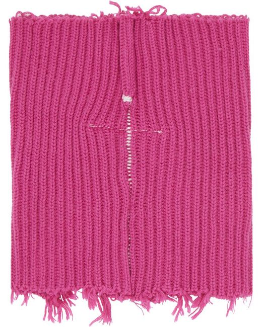MM6 by Maison Martin Margiela Pink Ribbed Scarf