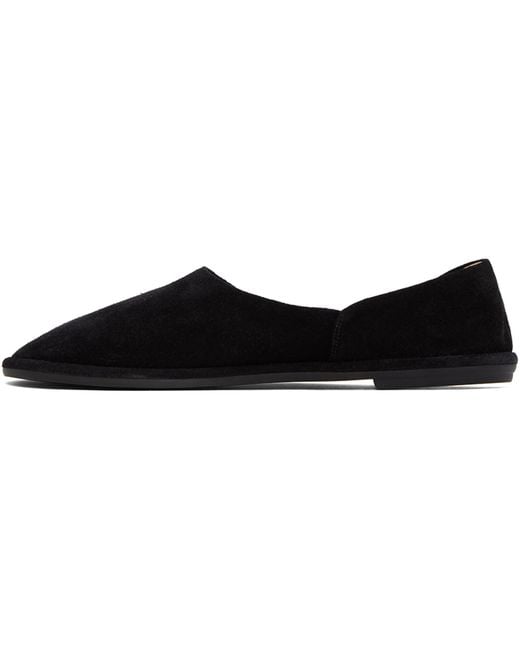The Row Canal Slip-on Black Suede Loafers