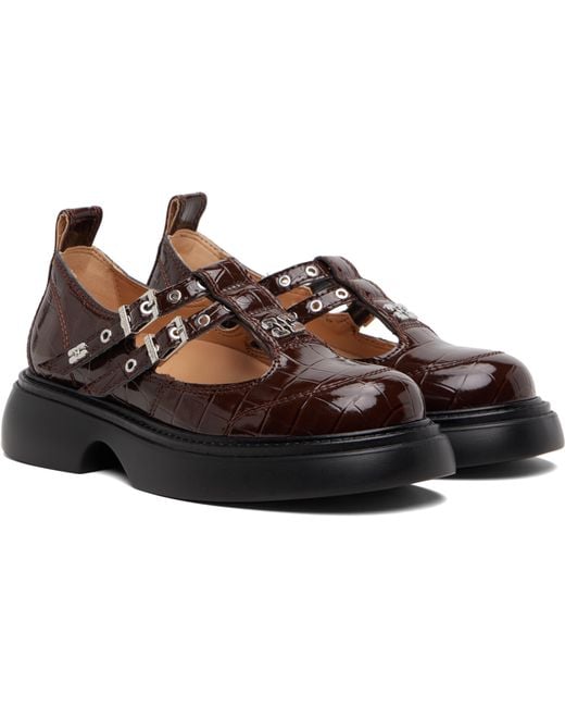 Ganni Black Everyday Butterfly Mary Jane Loafers