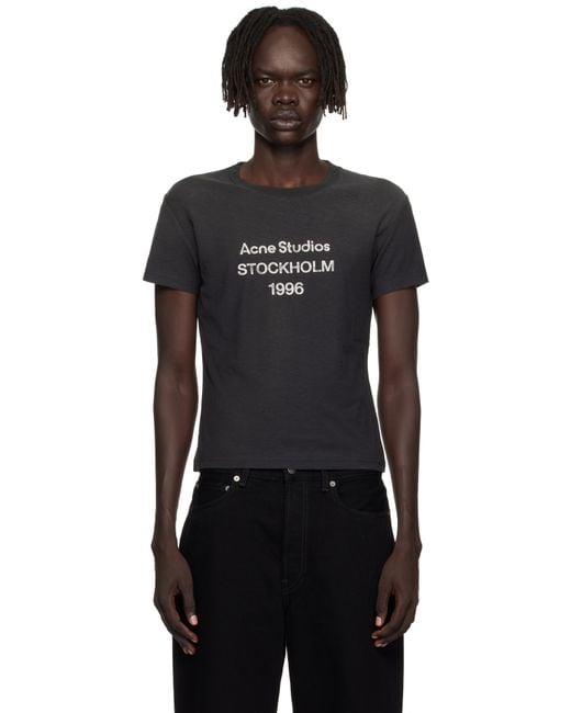 Acne Black Logo T-Shirt for men