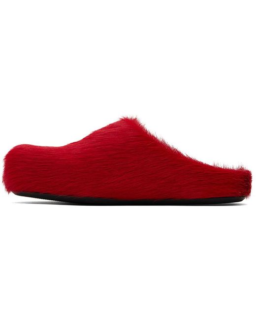Marni Red Fussbett Sabot Loafers for men