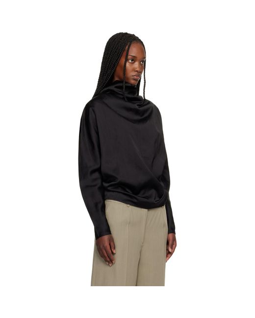 Totême  Black Cowl Neck Blouse