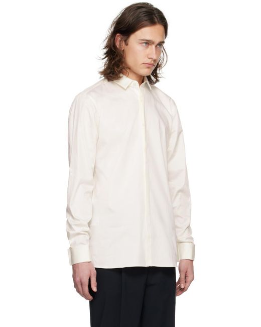 HUGO White Off- Spread Collar Shirt for men
