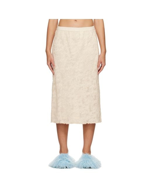 Song For The Mute Natural Off- Shaggy Midi Skirt