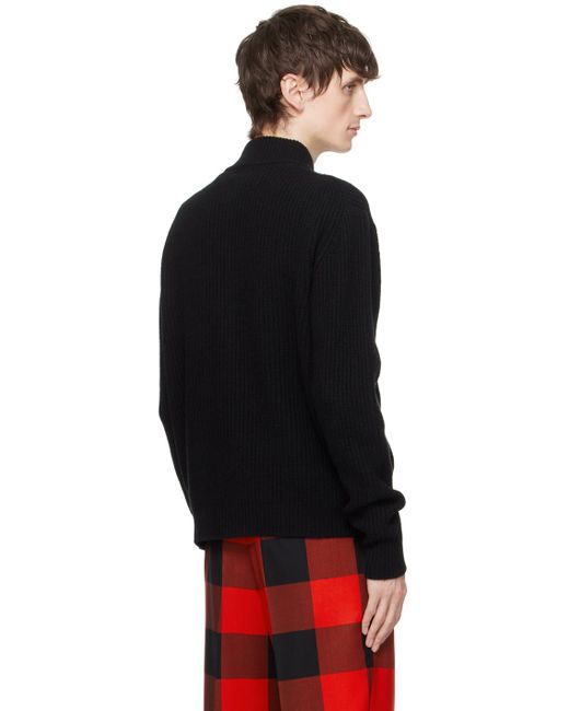 Vivienne Westwood Black Zip Sweater for men
