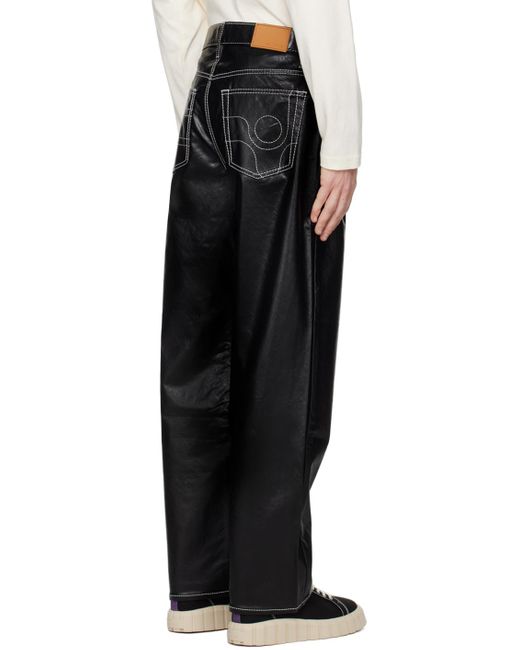 Eytys Black Benz Faux-leather Trousers for men