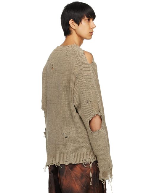 Maison Mihara Yasuhiro Natural Miharayasuhiro Bleached Sweater for men