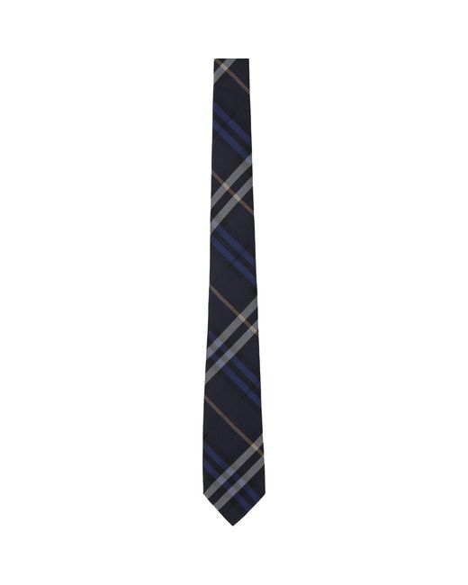 Burberry Black Check Silk Tie for men