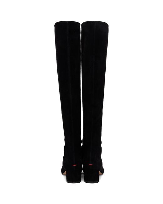 Aeyde Black Willa Suede Over-Knee Boots