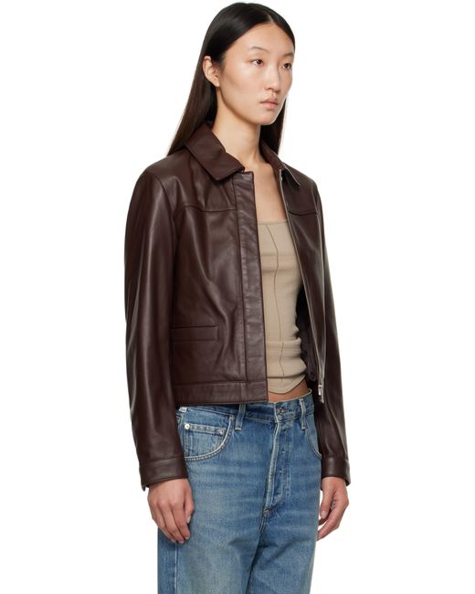 Loulou de Saison Black Ascot Leather Jacket