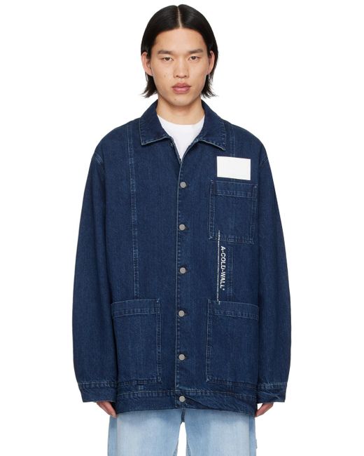 A_COLD_WALL* Blue * Button Denim Jacket for men