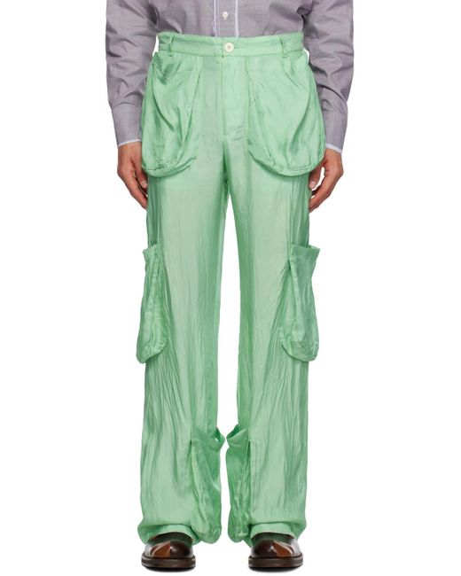 Edward Cuming Cargo Pocket Trousers in Green for Men | Lyst Canada