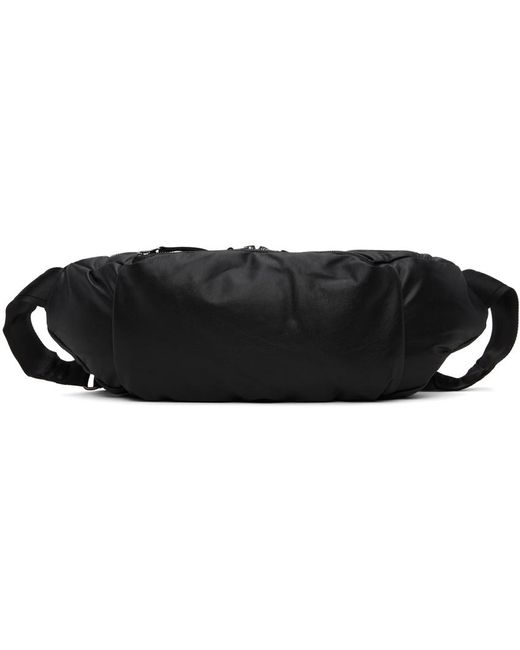 Attachment Black Synthetic Leather Waist Bag for men
