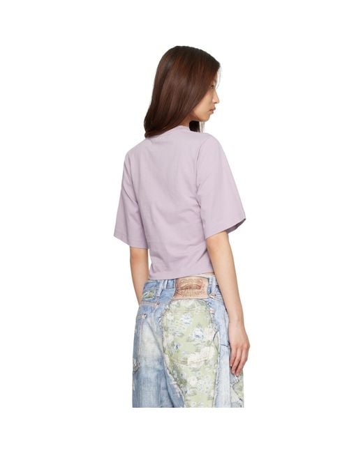 Palm Angels Purple Dripping Curved Logo Boxy T-Shirt