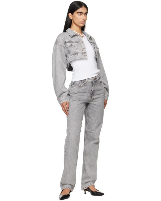 Ksubi グレー Supercrop Trucker Dime Krystal デニムジャケット Gray