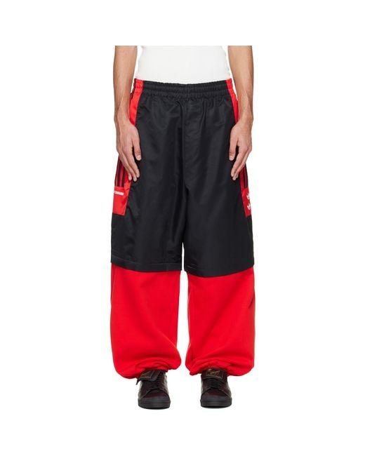Willy Chavarria Red Adidas Originals Zip Off Sweatpants for men