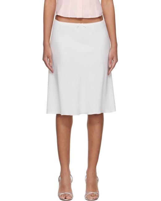 GUIZIO White Paloma Midi Skirt