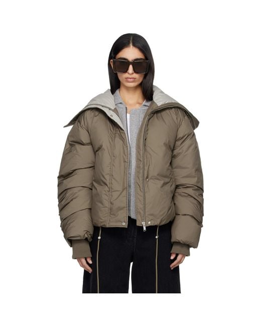 Entire studios Brown Taupe Kelly Down Jacket