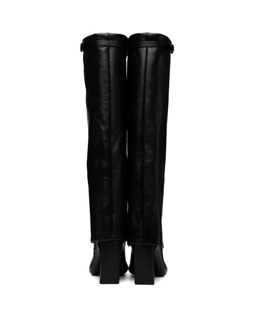 Staud Black Wally Foldover High Heel Boots