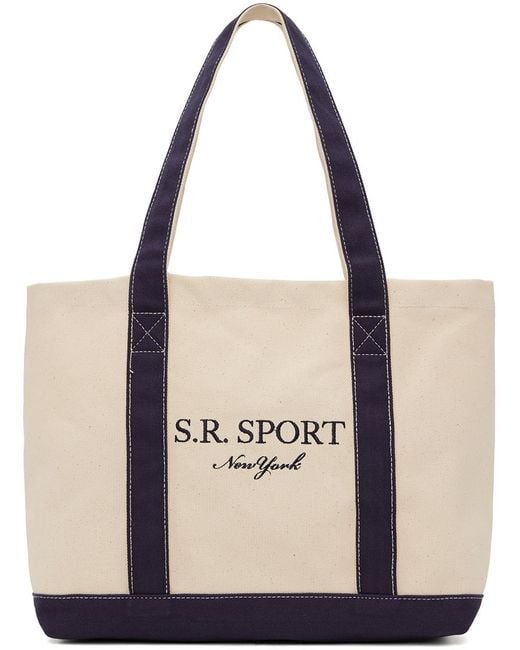 Sporty & Rich Natural Navy & White 's.r. Sport' Tote