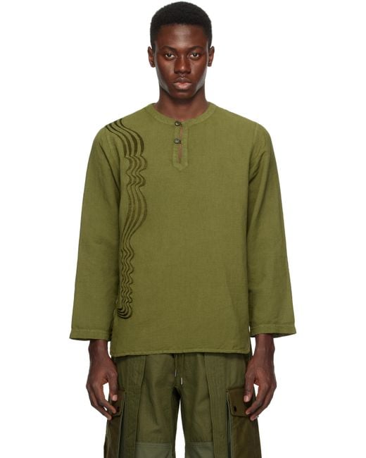 Maharishi Green Khaki Kurta Shirt for men
