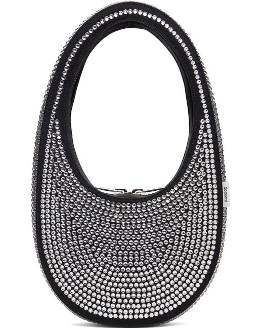 Coperni Gray Black Crystal Embellished Mini Swipe Bag