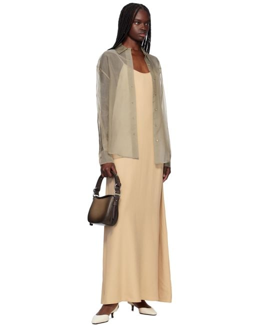 Filippa K Black Draped Twill Strap Maxi Dress