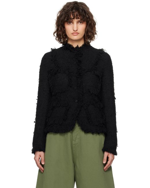 【OPEN YY】FRAYED TWEED JACKET (2COLORS) OPEN YY Frayed Tweed Jacket in Black | Lyst