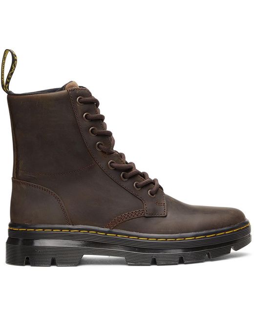 Dr. Martens Brown Combs Leather Boots for men