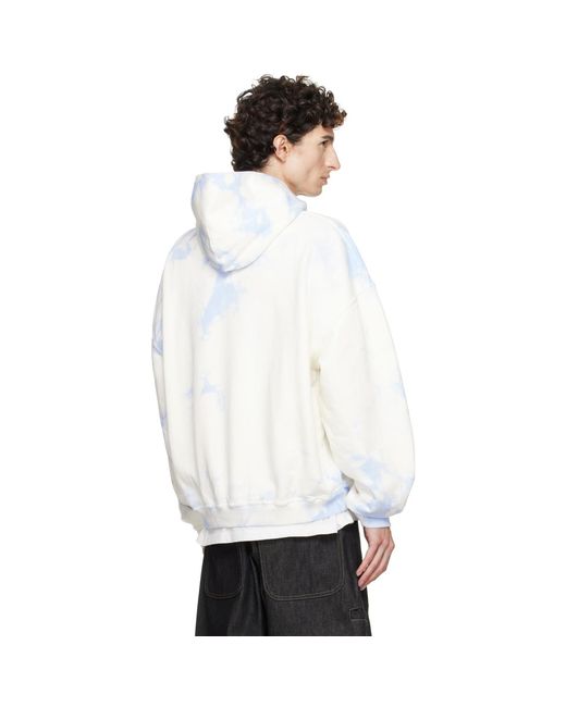 Pull À Capuche Bleu Et Blanc Represent pour homme en coloris White
