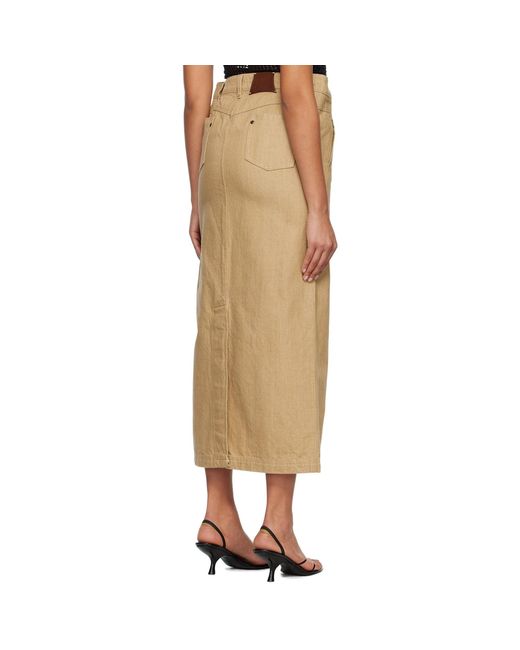 Subtle Le Nguyen Natural Flat Denim Maxi Skirt