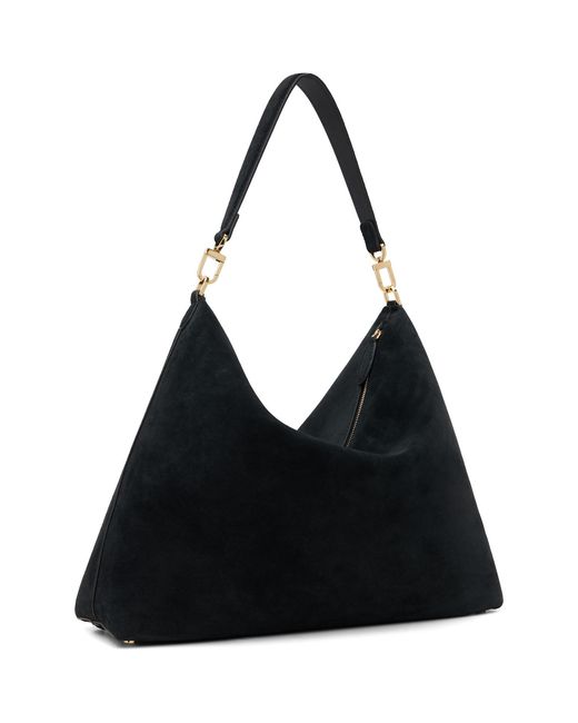 Totême Black Medium Bevel Suede Bag