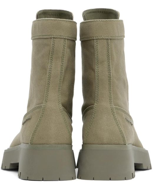 Alexander Wang Green Waxed Canvas Throttle Lace-Up Boots for men