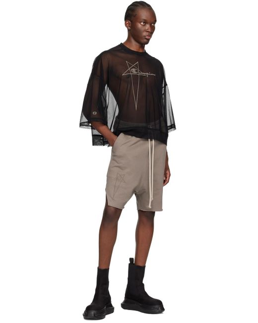 メンズ Rick Owens Championエディション Tommy クロップド Tシャツ 