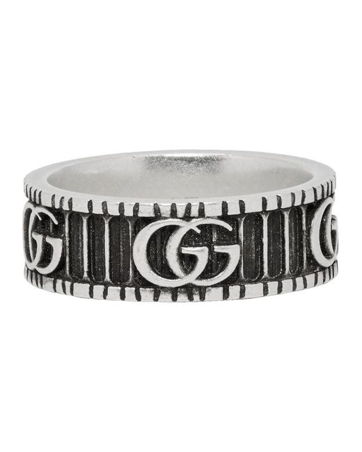 Gucci Ring With Double G In Silver in Metallic for Men - Save 13% - Lyst