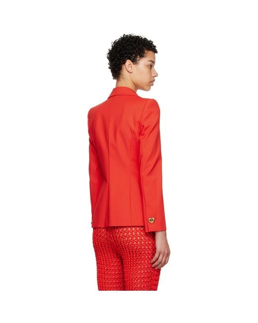 Moschino Red Heart Buttons Blazer