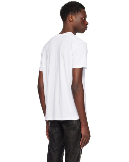 T-shirt blanc à col ras du cou Tom Ford pour homme en coloris Black