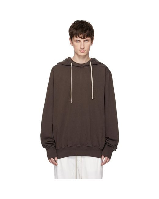Rick Owens Brown Temple Oversized Hoodie for men
