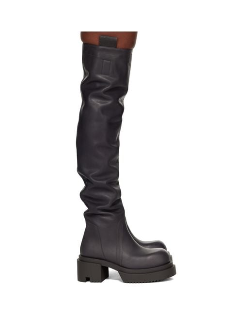 Rick Owens Black Concordians Wader Bodun Tall Boots