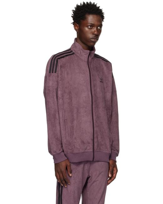 Adidas Originals Purple Adicolor Classics Plush Track Jacket for men