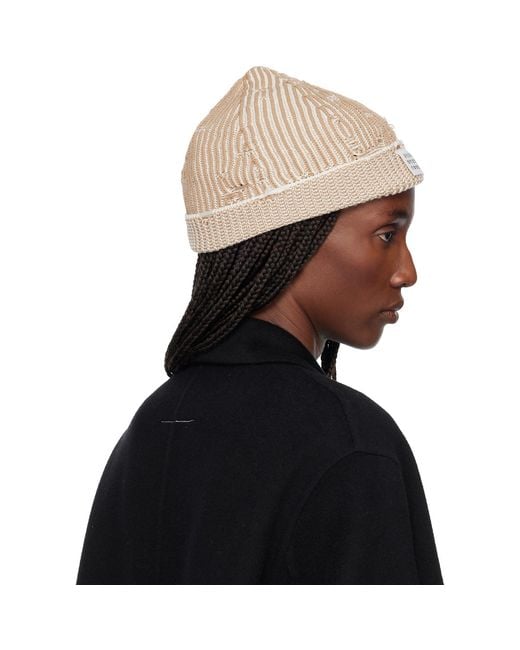 MM6 by Maison Margiela Black Amended Optical Ribs Beanie