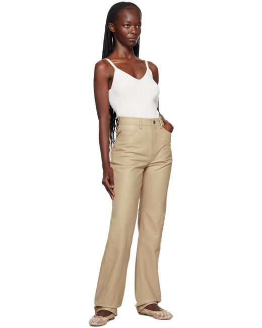 REMAIN Birger Christensen ストレート レザーパンツ Natural