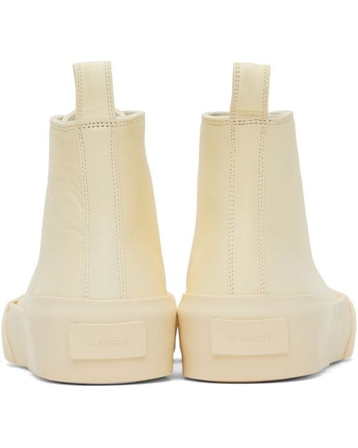 Jil Sander Black Off-white High-top Sneakers