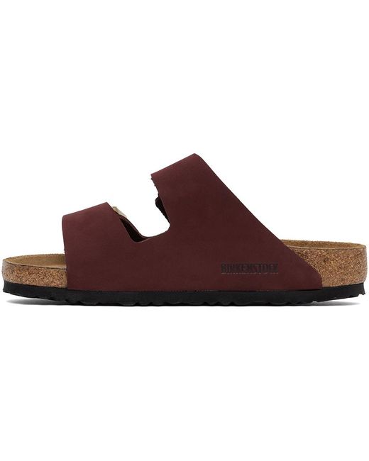 Birkenstock Black Burgundy Regular Arizona Soft Footbed Sandals