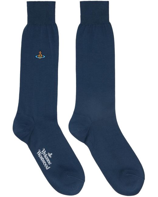 Vivienne Westwood Blue Uni Colour Plain Socks for men